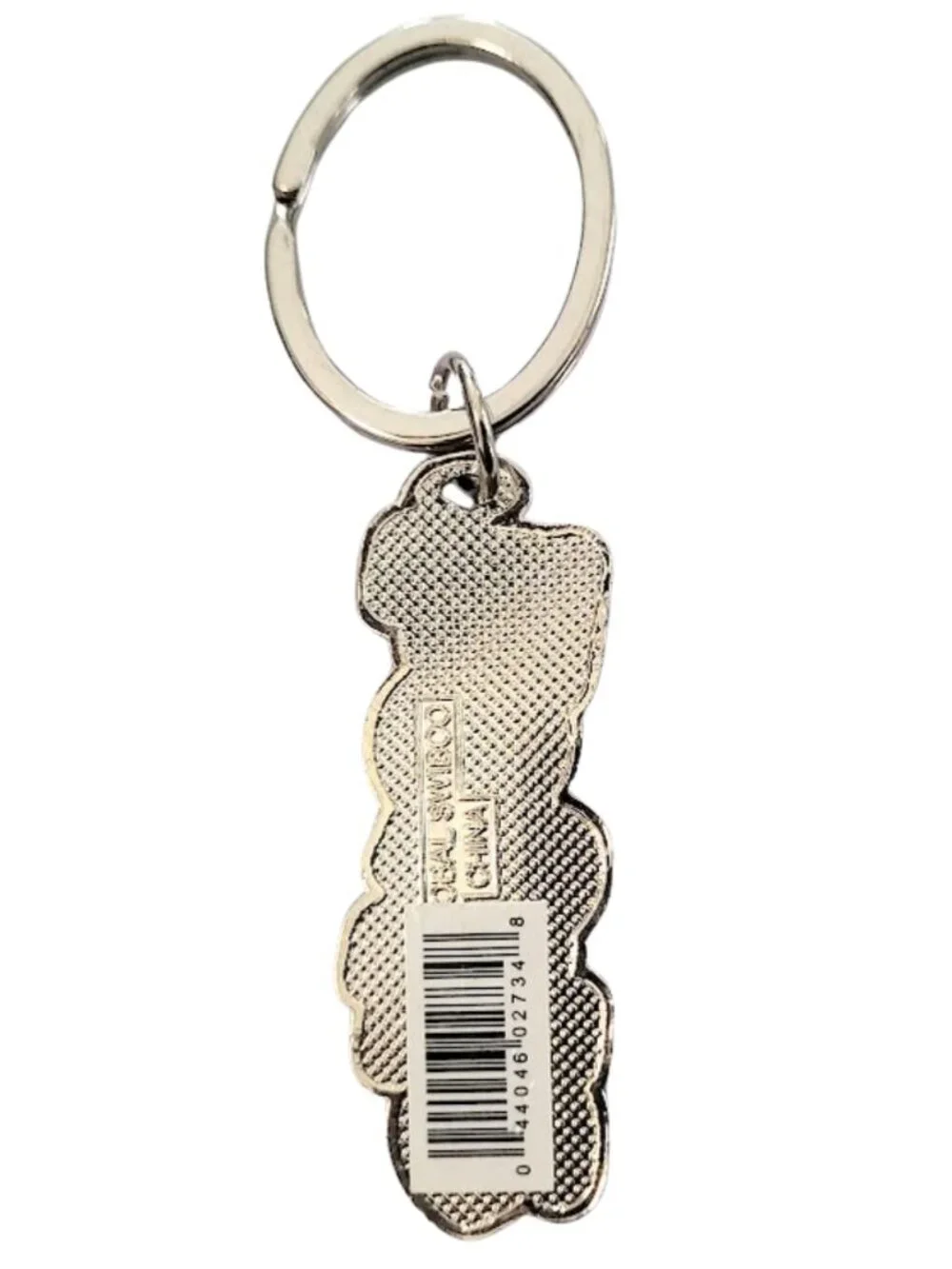 SWIBCO Yellow & Red Glitter Galaxy Keychain Silver Metal HOTTIE
